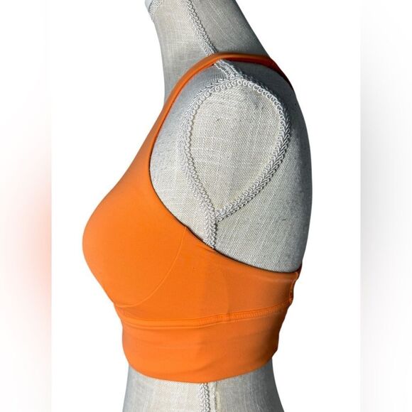 Lululemon Bright Orange Wunder Train Medium Support Longline Sports Bra Size 8 - Picture 5 of 8